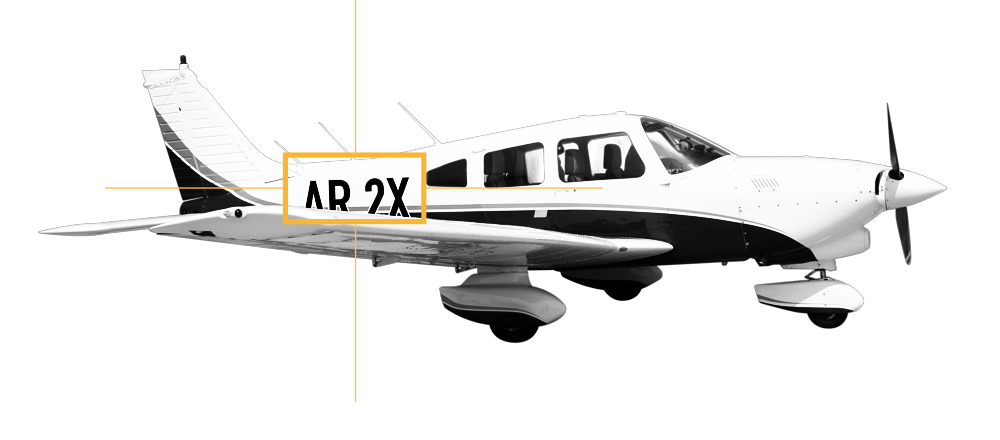 Aircraft tailfin identification number recognition